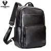 Schultaschen Rucksack Männer Echtes Leder Mode Schultasche Für Teenager Jungen Reisetasche Männliche Laptop umhängetasche 230927