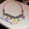 Choker Y2K Necklace Colorful Star Designs Short Simple Charms Pendant Chain Jewelry Gifts for Women Girls Party
