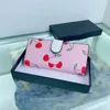 Chic Caches Cherry Designer Purse Wallet Unisex Wallets Womens Handheld Coin Wallet With Box Luxury Long Short Purse Multiple Card Positions 230915