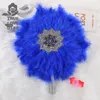 Outils d'autres outils à main 1pcs Oneside African Turkey Feather Hand Fan for Bridal Wedding Handmade Nigérian Handfan Eventaille Mariage Han