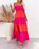 Vestidos casuales básicos Elegante Lady Night Summer Syle Fomen Fashion Up Fashion Dress Long Dress Resort Beach Robe SXL