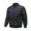 Herrjackor gränsöverskridande stativ krage flygjacka Spring Autumn MA1 Pilotjacka Baseball Uniform Solid Color Men's Coat 230927