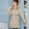 Damen Trenchcoats 2023 Frauen Parkas Winterjacke Mit Kapuze Kunstpelz Lange Dicke Wolle Liner Mantel Warme Schnee Tragen Baumwolle Gepolsterte Oberbekleidung