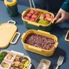 Dinnerware Double Layer Lunch Box Portable Compartment Bento Microwavable Container Picnic School Lunchbox For Kids Children