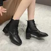 Stiefel Herbst Frauen Stiefel Karree Chunky Heel Stiefel für Frauen PU Leder Schuhe Frau Schwarz Stiefeletten Damen Casual Schuhe x0928