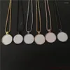 Pendant Necklaces Sublimation Blank Po Round Pendants Tranfer Printing Consumable 20pcs/lot