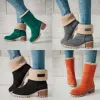 Botas de grife moda botas curtas mulheres inverno botas de neve quente protetores de tornozelo casual cor sólida sapatos conforto tamanho 36-40