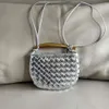 Bolsa Cassete Sardinha Clássico Senhoras Designer Sacos Veneeta 2023 Tubarão Tecido Bun Mini Portátil Cor Sólida Metal Mulheres Ombro Alça Mulheres Bolsas