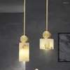 Ceiling Lights Single Design Marble Chandelier Dining Room Plafonnier AC110V 220V LED Hanging Bedside Lamp Bar
