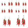 Dangle żyrandol czerwona pieprz szklane kolczyki dla kobiet 2022 Modna butikowa biżuteria hurtowa dostawa DH0D4
