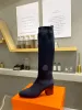 Designer Laarzen Luxe Dames Laarzen Met Dikke Zool Silhouet Enkellaarzen Martin Laarzen Echt Leer Beste Kwaliteit Klassieke Vrijetijdsschoenen Lange Laarzen Sexy Maten 35-42