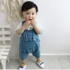 Shorts garçons et filles Denim été sangle enfants bébé coréen pantalon à bretelles décontracté