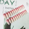 偽の爪24pcs/box夏の女性グラデーションカラー取り外し可能な偽の絶妙な長いバレリーナコフィンネイル