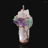 Pendant Necklaces Wire Wrap Flower Tree Healing Reiki Stone Amethysts Aventurine Beaded Big Size Raw Mineral Natural Clear Quartz Pendants