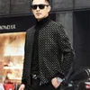 남자 가죽 가짜 자연 정품 양 재킷 짧은 봄과 가을 야구 유니폼 슬림 팅 바이커 230927