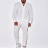 Men's Tracksuits Arrival Clothing Sets Linen Autumn Casual Set Long Sleeved One Piece Work Suit Pants