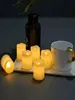 Candles 6Pcs Flameless Votive Electric Fake Candle Table Festival Halloween Christmas Decorations 230921