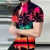 Casual overhemden voor heren Bedrukt strand Aloha Hawaiiaans overhemd Polyester knoopsluiting heren