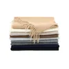 Scarves High Quality 100 Wool Scarf Autumn Winter Men Women Solid Versatile Classic Business Soft Thick Muffler Male 230927