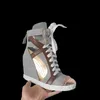 Chaussures de créateurs High Top Pelle Baskets pour femmes pour chaussures de sport Chaussures de course Chaussures de plein air Chaussures de sport Chaussures de plate-forme de haute qualité Augmenter les chaussures avec boîte