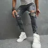 Men's Jeans New Men Stylish Ripped Skinny Pencil Jeans Pants Streetwear Male Hip Hop Holes Stretch Slim Denim Trousers J230928