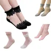 Femmes chaussettes 5 paires chaussettes Ultrasotile Trasparente dentelle soie Nylon mode dames été courte cheville chaussette