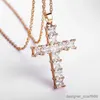 Pendant Necklaces New Fashion Necklaces Female Pendants Gold Multi Color Cross Pendant for Women Necklace Party Leisure Time Jewelry R230928