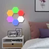 DIY Colorful Touch Sensitive Quantum Lamp LED Hexagonal Night Light Magnetic Assembly Modular Wall Lamp for Home Decor 12 LL