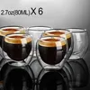 Nuova tazza di vetro a doppia parete resistente al calore Birra Tazza di caffè espresso Set Boccale di birra fatto a mano Bicchiere da tè Bicchieri di vetro da whisky Drinkware267u