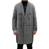 Cappotto medio lungo in lana pied de poule da uomo in misto lana Cappotto invernale caldo ed elegante di marca Cappotto casual stile britannico quotidiano 230927