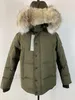 Canadá Designer Jaqueta Masculina Parka Canadense Casaco De Inverno À Prova D 'Água Pano Homens Lobo Fur Wyndham Jaqueta Com Capuz Fourrure Outwear Peles De Guaxinim Quente