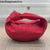 BottegVenetas Teen Jodie Knotted Underarm Handbag 7A Woven Genuine Leather Water Diamond 2023 Diamond Handheld Cloud Full DiamondSFVU