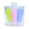 Bouteilles de stockage 3 pièces 38/60/80ml voyage Silicone Lotion shampooing Gel douche cosmétiques bouteille vide