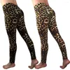 Active Pants Leopard Print Leggings Women Stretch Yoga Fitness Running Gym Sports Athletic Exercise Slim Tights#