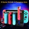 Şarj Cihazları Denetleyici Şarj Dock İstasyonu Nintendo Switch Aksesuarları NS JOYCON ŞARKETİ Güç Kaynağı 4 Port Joycons 8 Oyun Yuvaları 230927