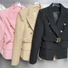 Женские куртки дизайнерские 2023 Новая мода Маленький костюм B Семья Короткое черно-белое жаккардовое верхнее пальто с львиной пуговицей S-5XL E60I