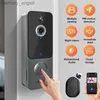 Doortbells محمولة فيديو Doorbell 1080p HD WiFi رؤية ليلية الكشف عن الحركة البشرية للمنزل في الهواء الطلق والمكتب كاميرا إنذار الأمن YQ230928