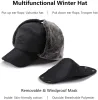 Zagęszcza zimowa ciepła kapelusz mężczyzn Faux Fur Bomber Hat Kolka ucha Kobiety Miękkie czapki termiczne czapki na zewnętrzną czapkę rybacką czapki na nartach