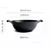 Casseroles en fonte faites à la main, poêle antiadhésive domestique, Wok épais, ragoût, cuisinière à gaz, cuisinière à Induction universelle