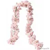 Decorazioni natalizie Fiori Sakura artificiali Vite Matrimonio Giardino esterno Arco di rose Decorazioni per la casa Album di seta di Natale Sfondo Piante da muro