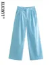 Dwuczęściowe spodnie Klkxmyt Traf Pants 2 sztuki zestawy mody lniane kamizelki topsstraight spodne