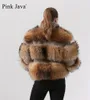 FURE FURE FUAX FUR PING Java QC19017 Prawdziwa futra płaszcza Kobieta zimowa kurtka moda prawdziwa futra szopa futer
