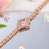 Wristwatches Fashion Gold Diamond Women's Bracelet Watch Steel Band Alloy Pattern Fine Quartz For Women Reloj V21