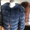 Damesbont Nepbont 50 cm Dames Warme echte bontjas Korte winterbontjas Bovenkleding Natuurlijke blauwe bontjassen voor dames Promotie 230927