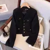 Kadın Ceketler Kadın Zarif Tassel Tüvet Ceket Fransız Tarzı Vneck Kırpılmış Coat Ofis Lady Bahar Sonbahar Yün Karışımı Vintage Chaquetas Casual 230928