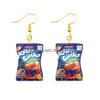 Stick Earring For Women Resin Drop Custom Made Handmade Cute Girls Gift Eardrop Funny French Fries Cheese Chips Food Snacks Delivery Smt9M