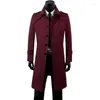 Trench-Coats pour hommes, coupe-vent long, printemps-automne, coréen, Slim, simple boutonnage, veste pour jeunes britanniques sur les vêtements au genou