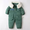 Rompers -30 Degree Kids Jumpsuit Plus Velvet Warm Children Winter Overalls 1-5 Years Infant Little Girls Boys Romper Snowsuit TZ932 230927