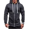 Herrtröjor män plus size män tjock huva zip tröja långärmad muskel varm zip-up hoodie gym sport casual fit höst