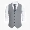 Herenvesten van hoge kwaliteit, zakelijk casual vest, dubbele rij knopen, mode, mouwloos, slim fit pak 230927